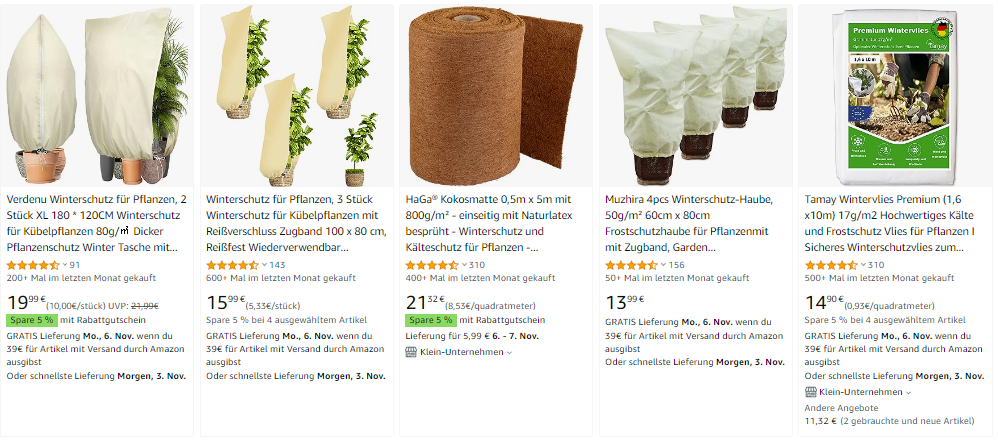 Winterschutz Amazon